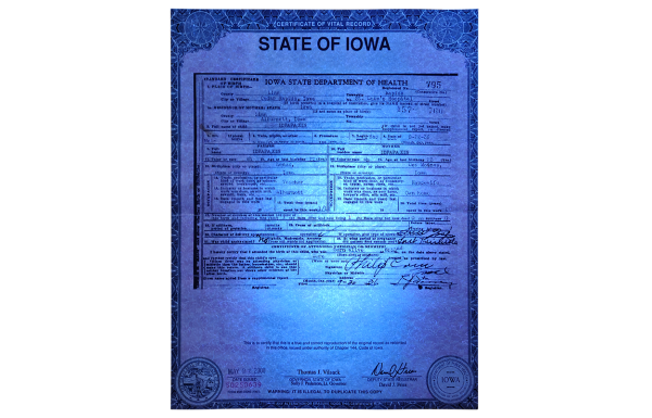 Iowa Fake Birth Certificate
