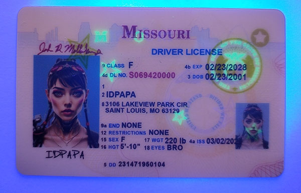 Missouri Fake Dirvers Licence