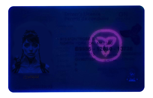 Ontario Fake id front side