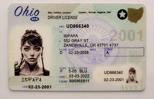 Ohio Fake Dirvers Licence