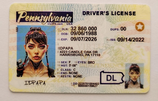 Pennsylvania Fake Dirvers Licence