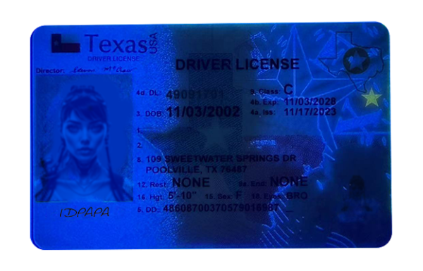Texas Fake id front side