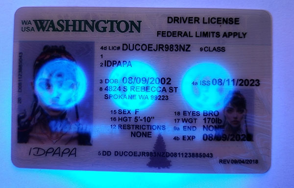 Washington Fake Dirvers Licence